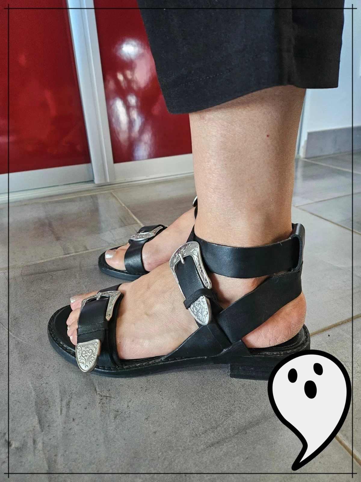Black Zara leather western sandals – Size 38 – photo 8